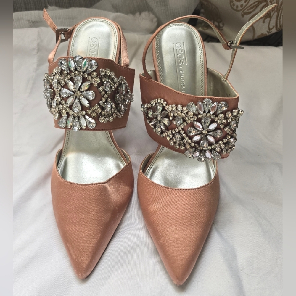 ASOS Bridal Embellished Satin Heels